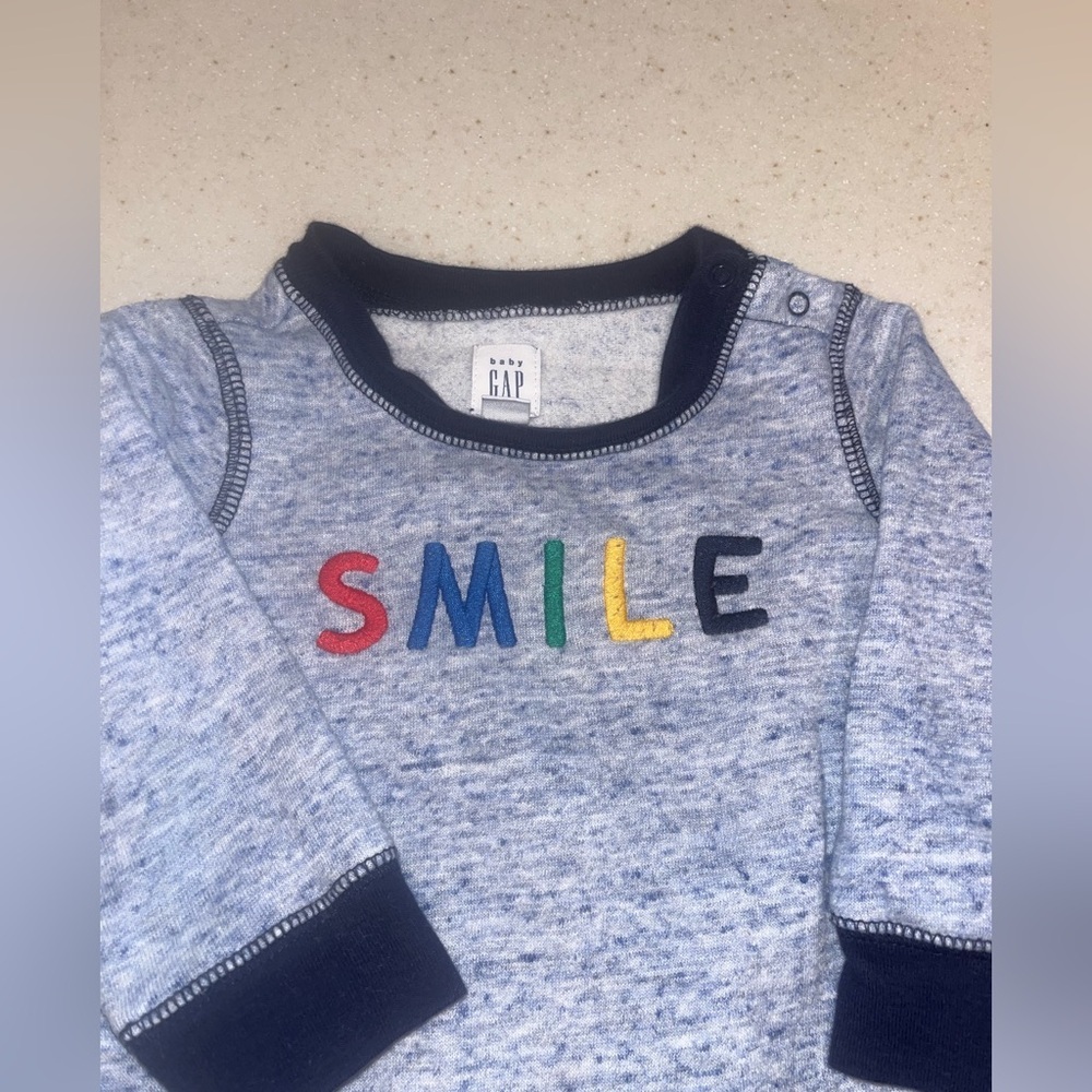 Baby Gap blue one piece outfit - Picture 2 of 5